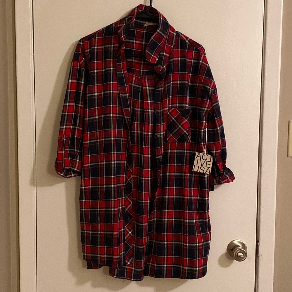 Plaid Button Up Flannel Shirt